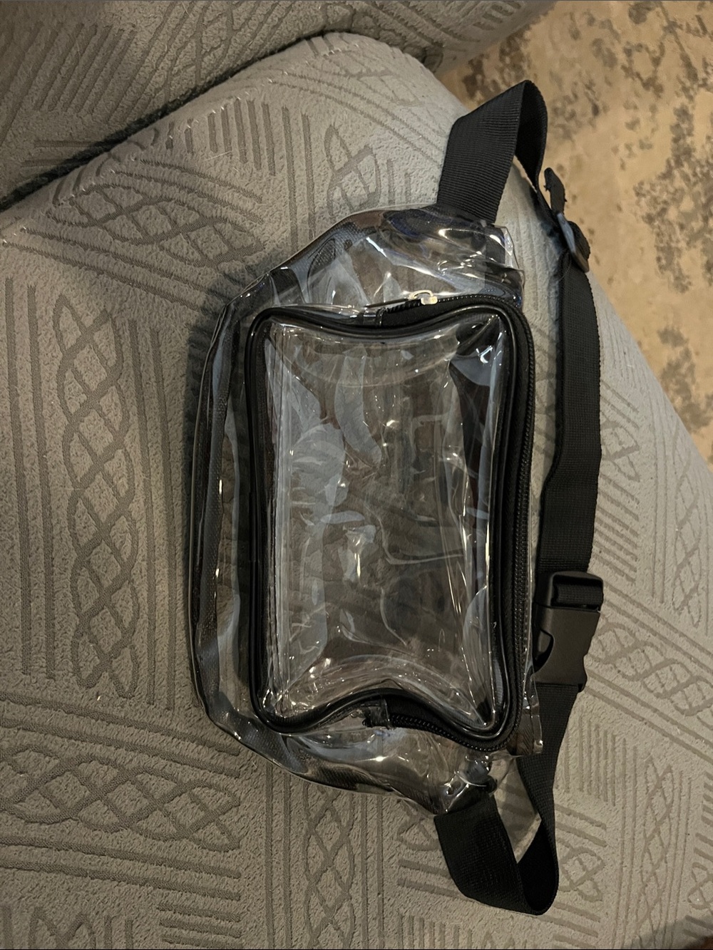Clear With Black Trim Waist Bag - Transparent Festival Fanny Pack